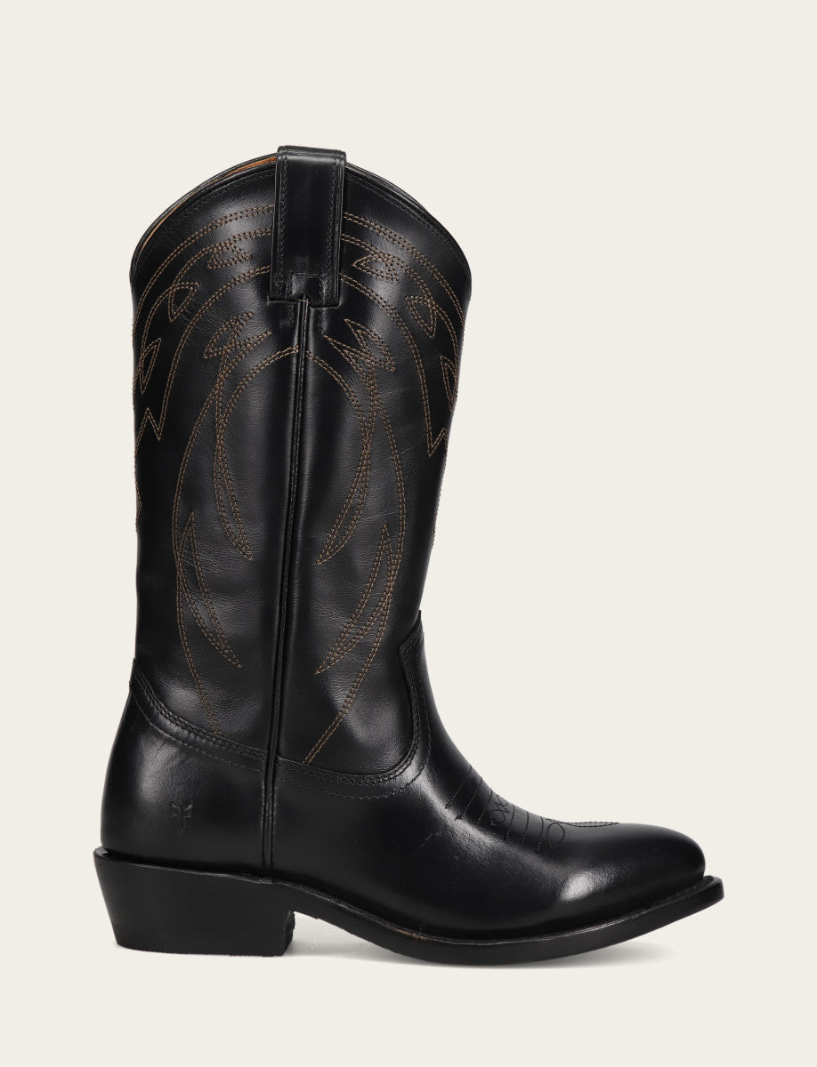 Frye Women's Black Billy Pull On Deco Stitch Boots Black