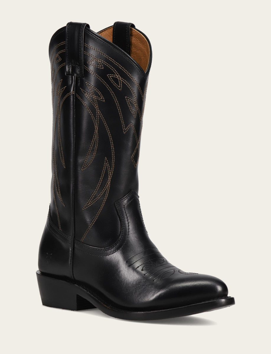 Frye Women's Black Billy Pull On Deco Stitch Boots Black