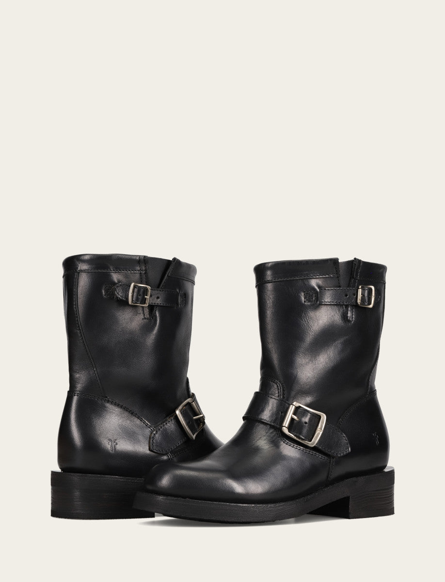 Frye Women's Black Viv Short Engineer Boot Black