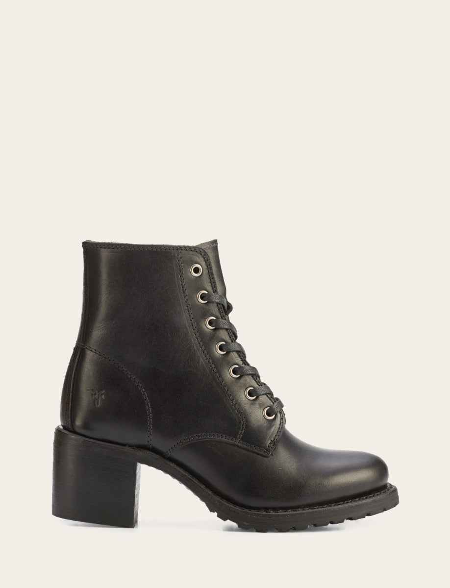 Frye Women's Black Sabrina 6G Lace Up Boots Black
