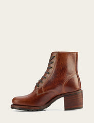 Frye Women's Cognac Sabrina 6G Lace Up Boots Cognac