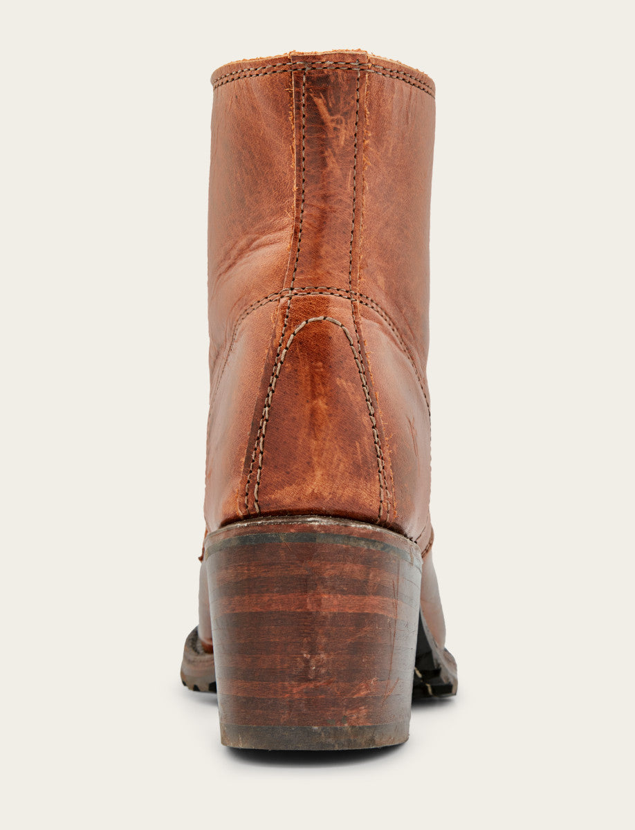 Frye Women's Cognac Sabrina 6G Lace Up Boots Cognac