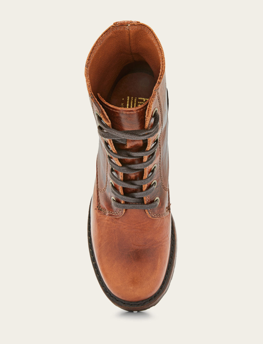 Frye Women's Cognac Sabrina 6G Lace Up Boots Cognac