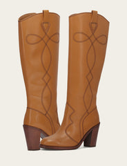 Frye Women’s Caramel Corinne Deco Stitch Tall Boots Caramel