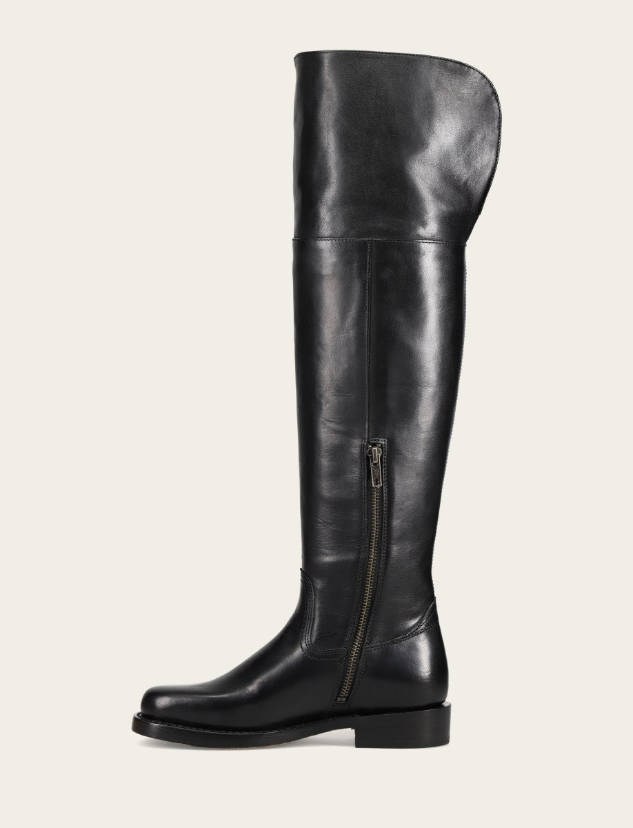 Frye Women's Black Campus Low Heel Over The Knee Boot Black
