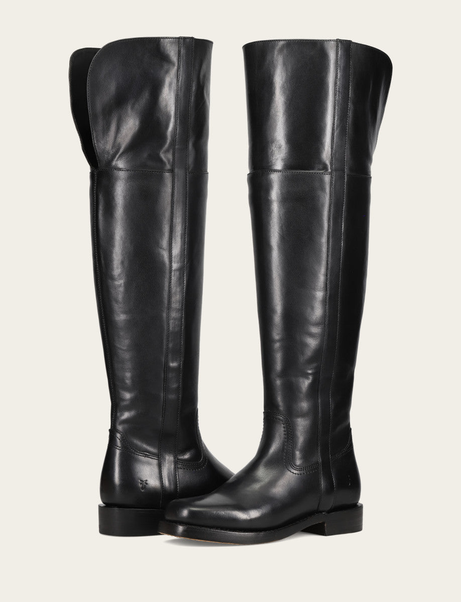 Frye Women's Black Campus Low Heel Over The Knee Boot Black