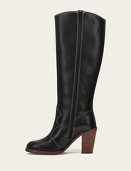 Frye Women's Black Corinne Tall Deco Stitch Boot Black