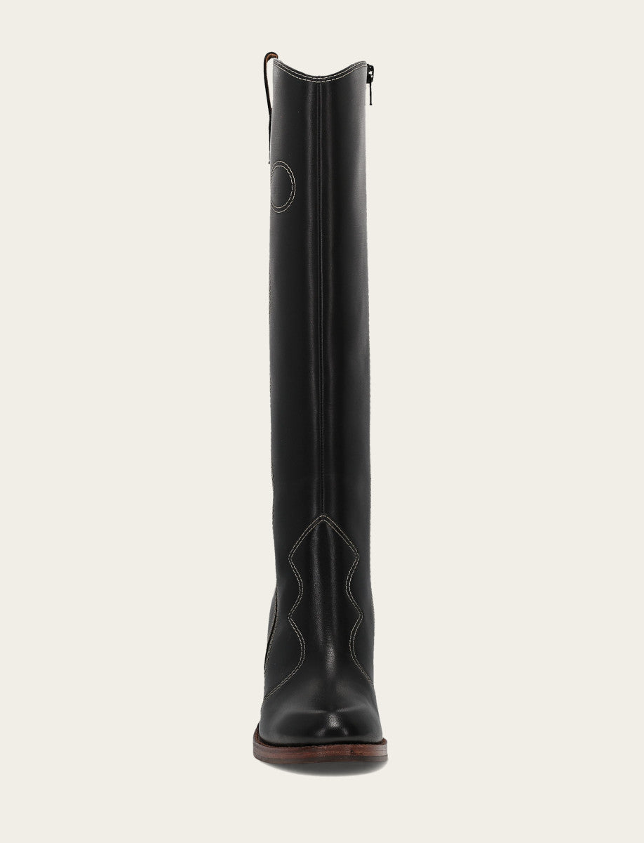 Frye Women's Black Corinne Tall Deco Stitch Boot Black