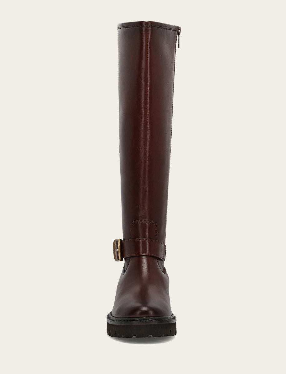 Frye Women's Bourbon Olivia Buckle Tall Boot Bourbon