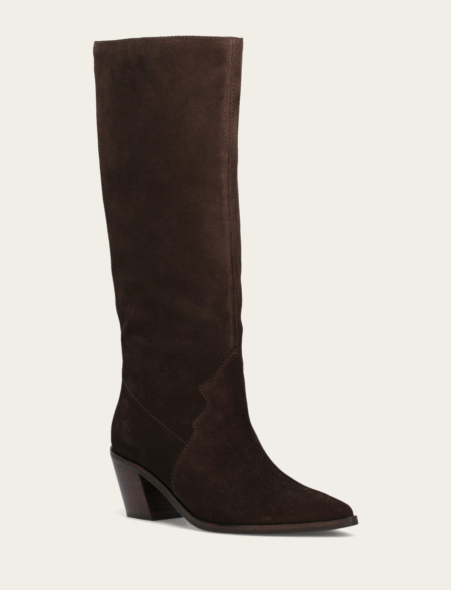 Frye Women's Dark Brown Sara Slouchy Boot Dark Brown