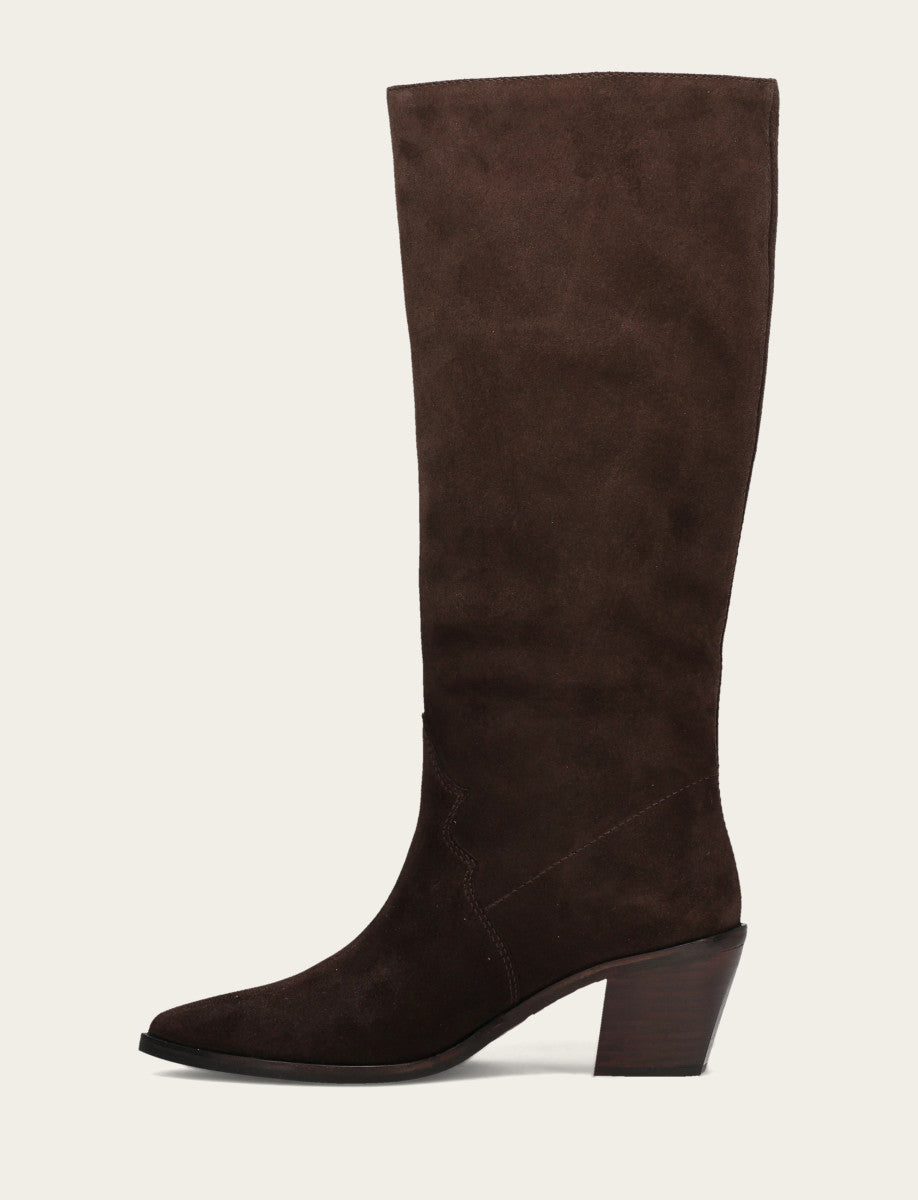 Frye Women's Dark Brown Sara Slouchy Boot Dark Brown