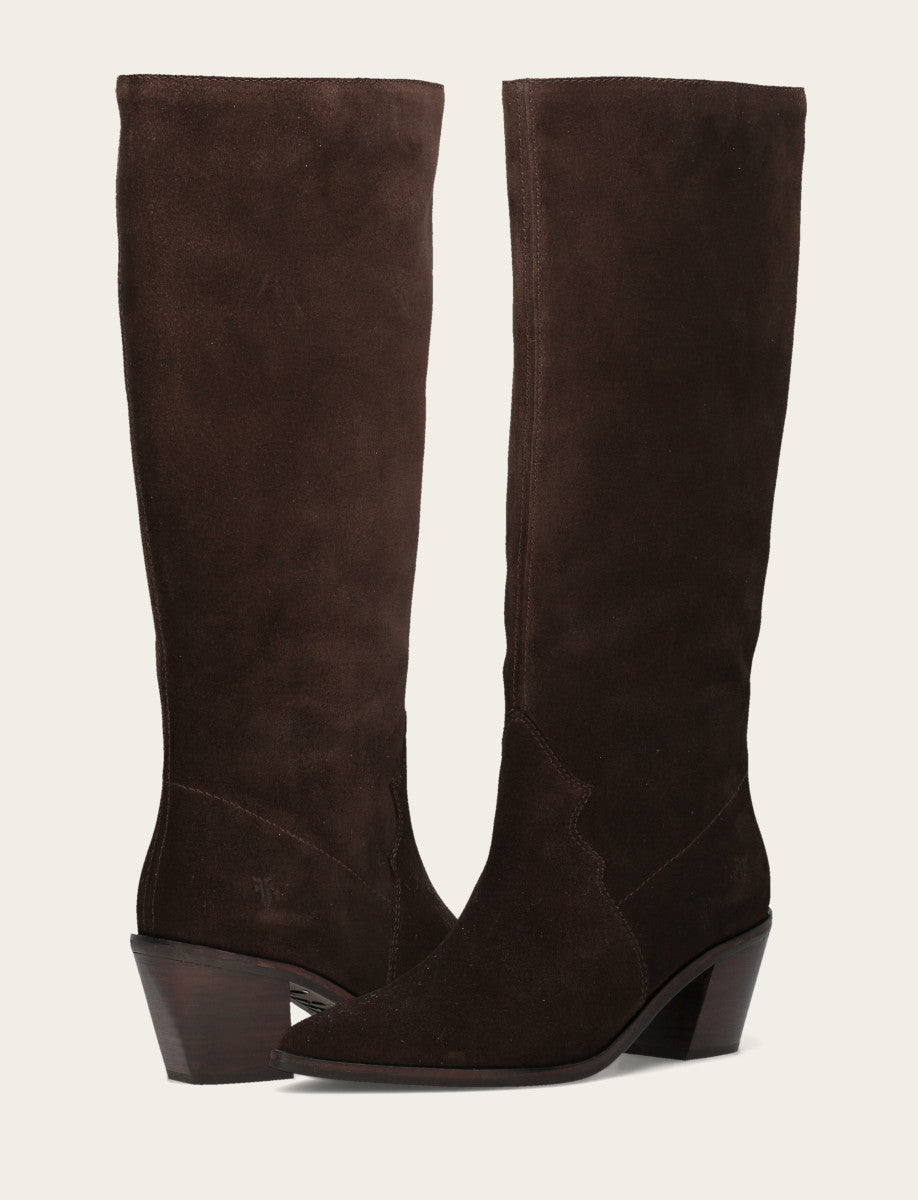 Frye Women's Dark Brown Sara Slouchy Boot Dark Brown
