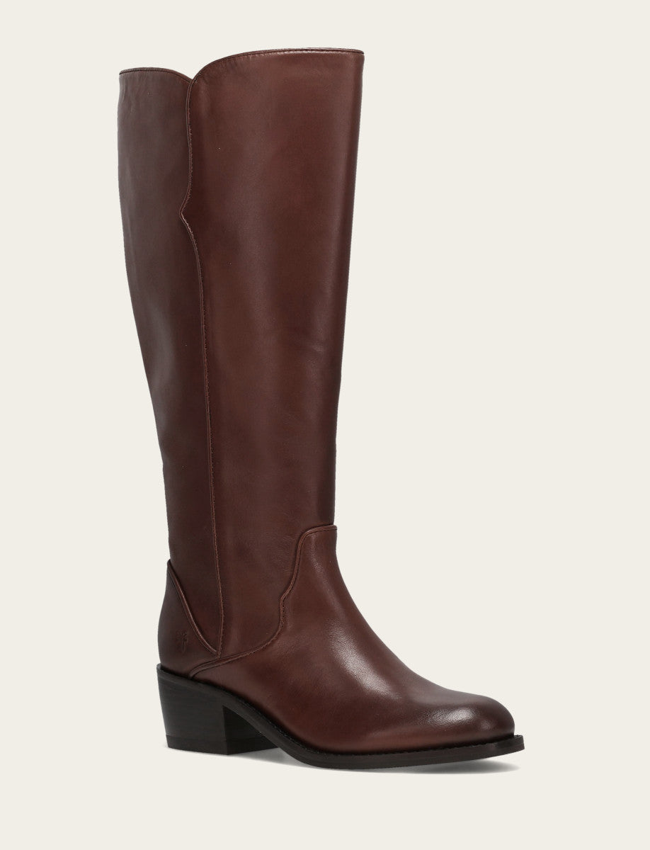 Frye Women's Saddle Carson 2 Piping Tall Wide Calf Boot Saddle