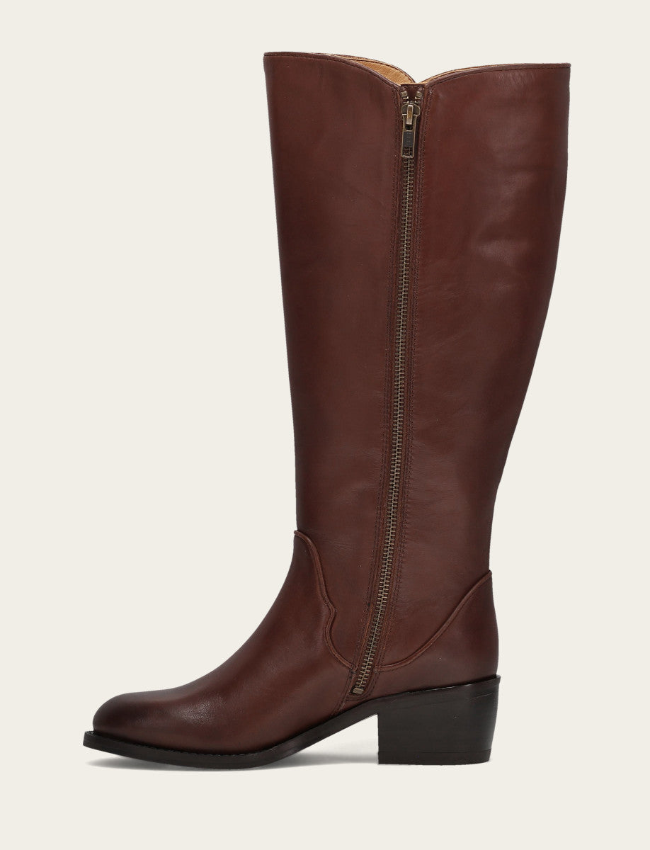 Frye Women's Saddle Carson 2 Piping Tall Wide Calf Boot Saddle