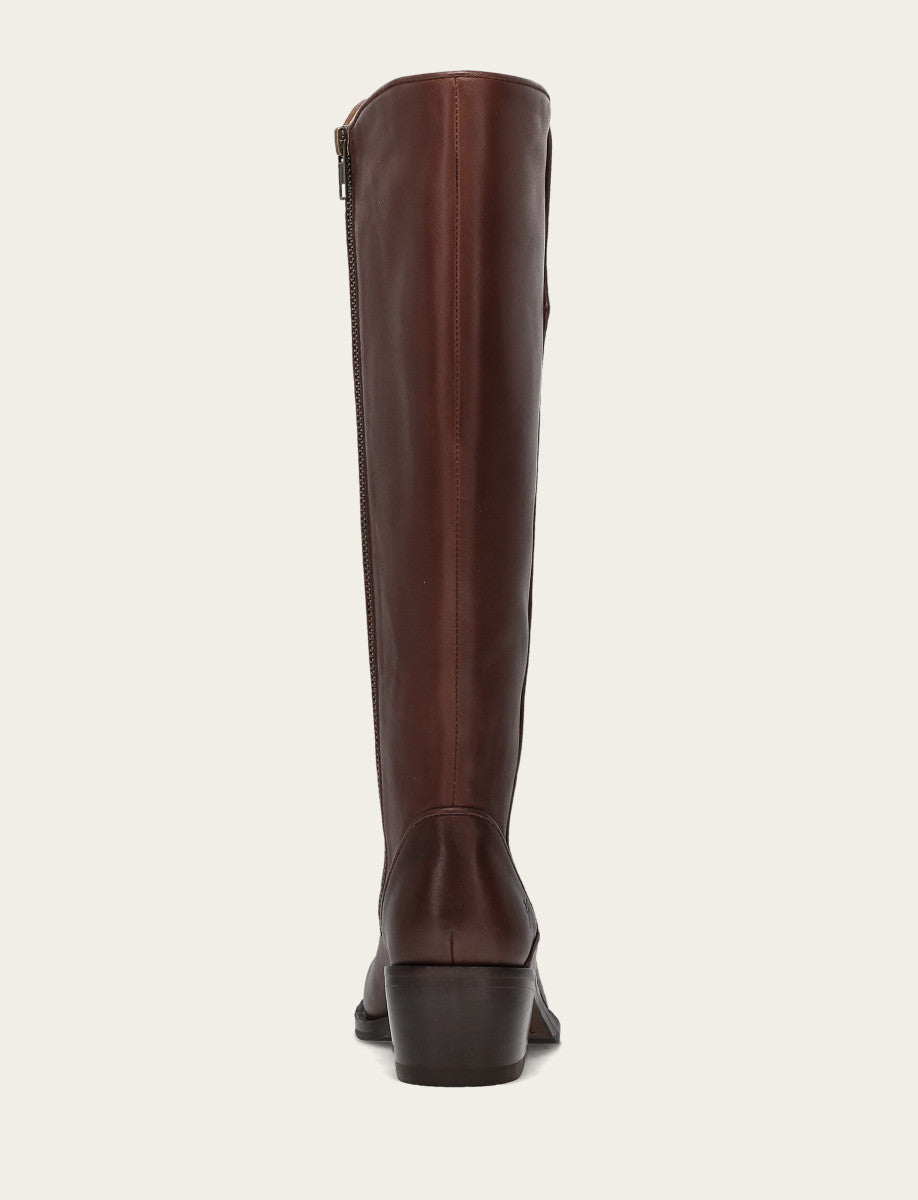 Frye Women's Saddle Carson 2 Piping Tall Wide Calf Boot Saddle