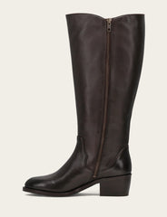 Frye Women's Dark Brown Carson 2 Piping Tall Wide Calf Boot Dark Brown