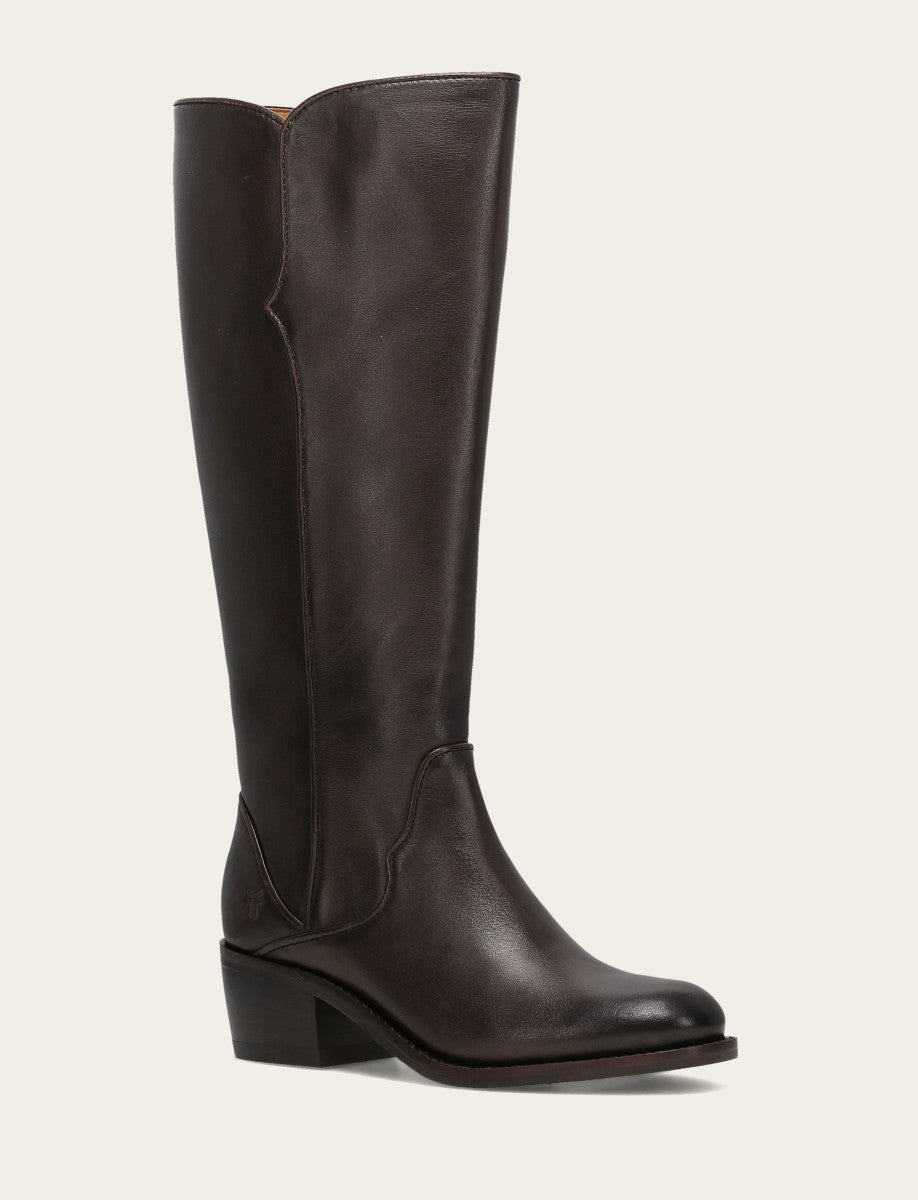 Frye Women's Dark Brown Carson 2 Piping Tall Boot Dark Brown
