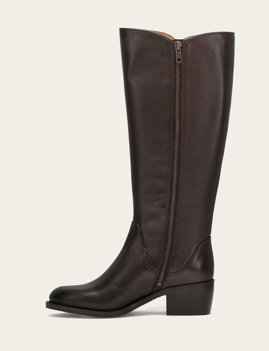 Frye Women's Dark Brown Carson 2 Piping Tall Boot Dark Brown