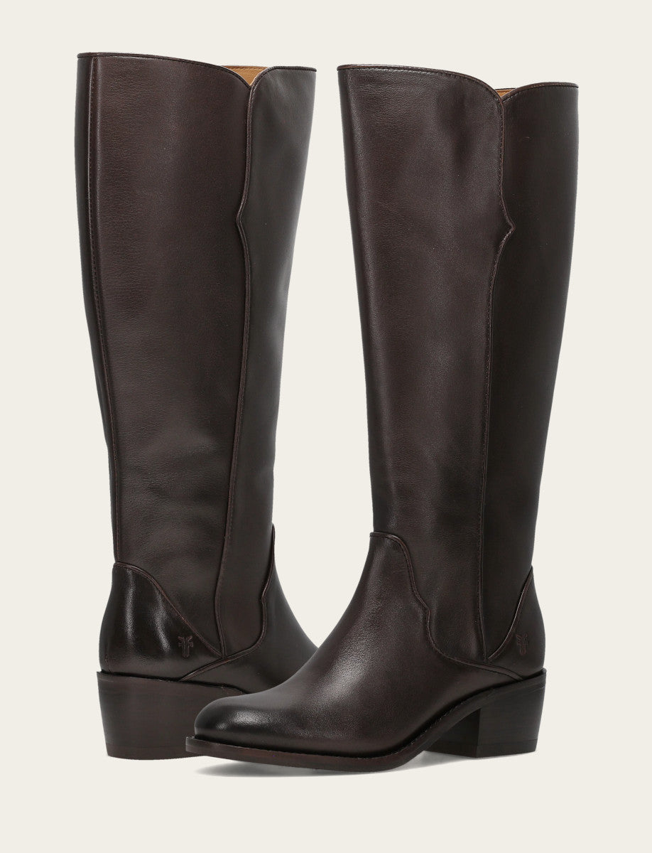 Frye Women's Dark Brown Carson 2 Piping Tall Boot Dark Brown