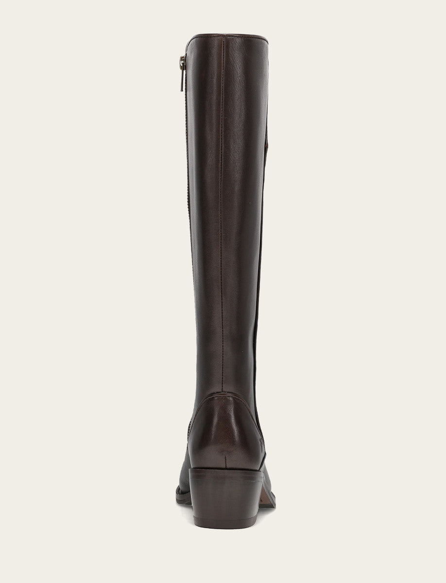 Frye Women's Dark Brown Carson 2 Piping Tall Boot Dark Brown