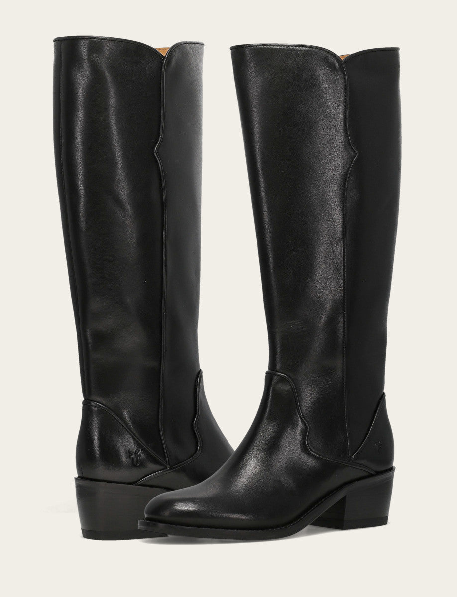 Frye Women's Black Carson 2 Piping Tall Boot Black