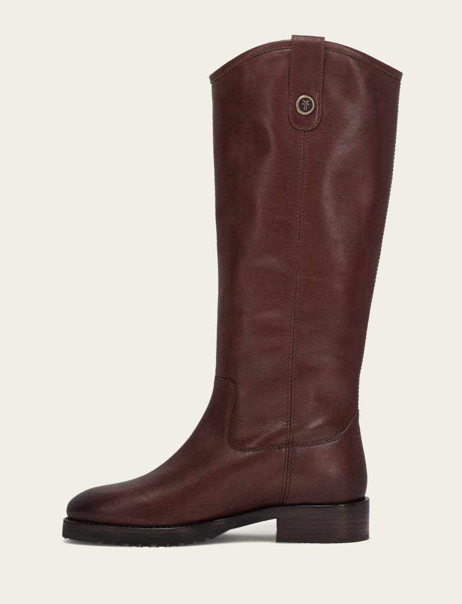 Frye Women's Brown Melissa Lug Button Tall Wide Calf Boot Brown