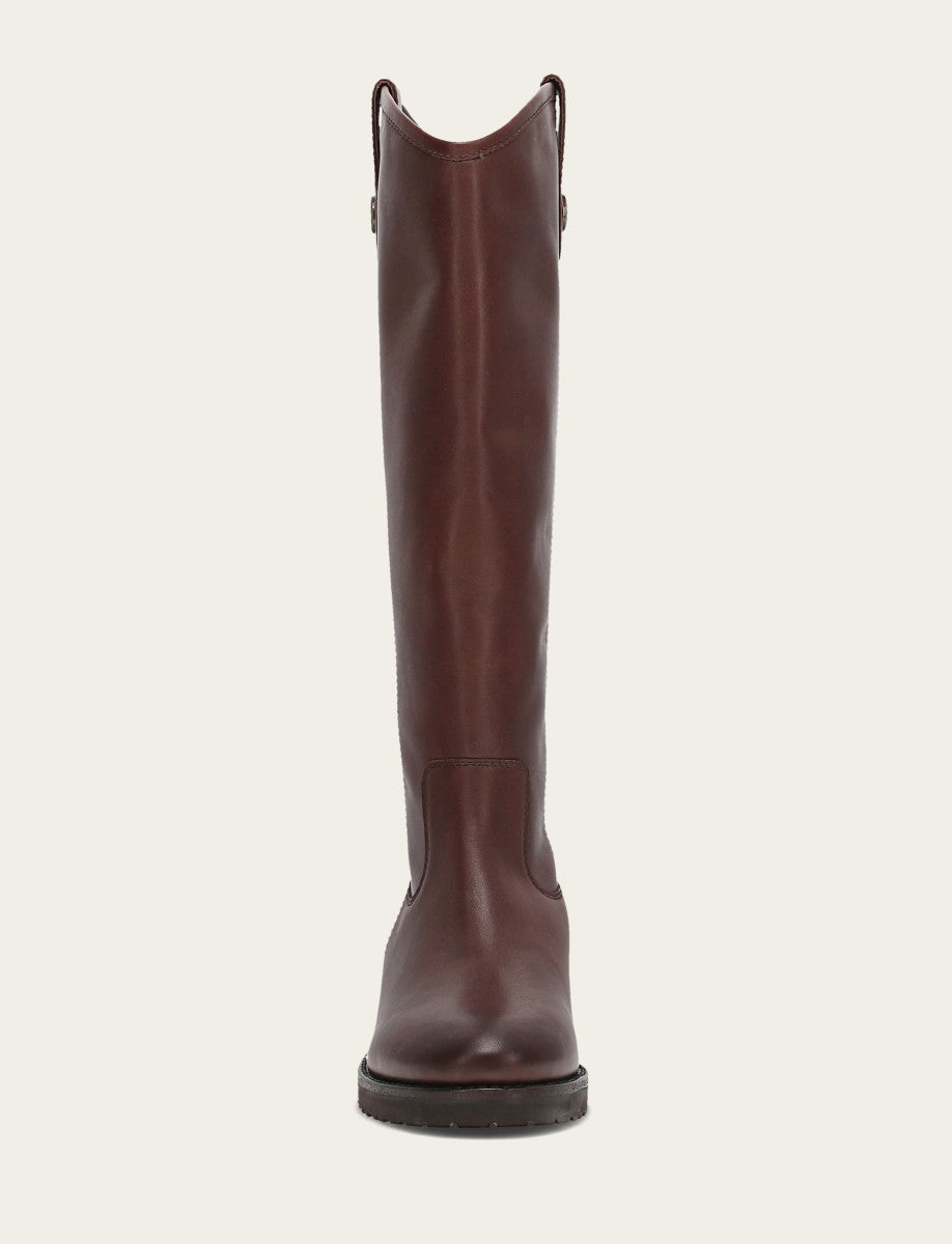 Frye Women's Brown Melissa Lug Button Tall Wide Calf Boot Brown