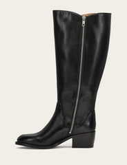 Frye Women's Black Carson 2 Piping Tall Wide Calf Boot Black