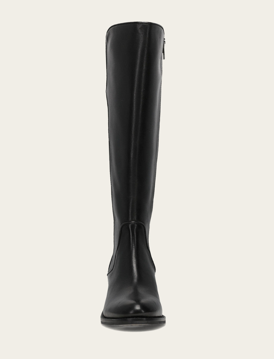 Frye Women's Black Carson 2 Piping Tall Wide Calf Boot Black