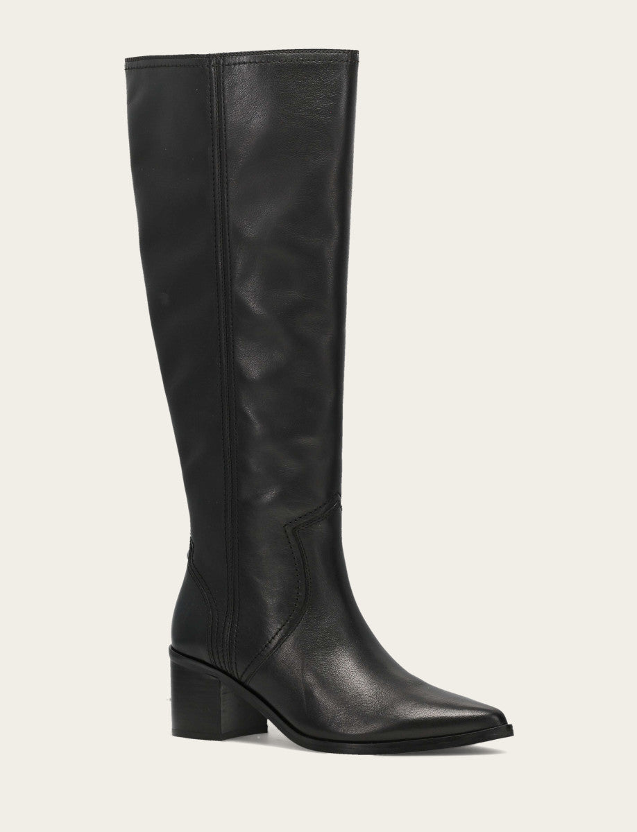 Frye Women's Black Sadie Softy Tall Wide Calf Boot Black