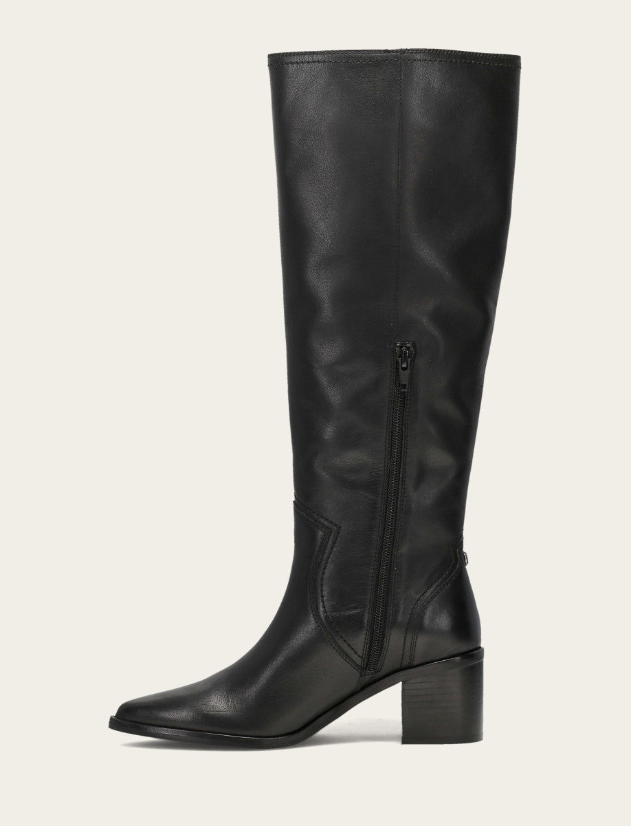 Frye Women's Black Sadie Softy Tall Wide Calf Boot Black