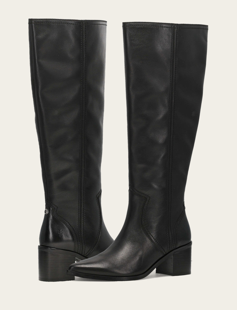 Frye Women's Black Sadie Softy Tall Wide Calf Boot Black