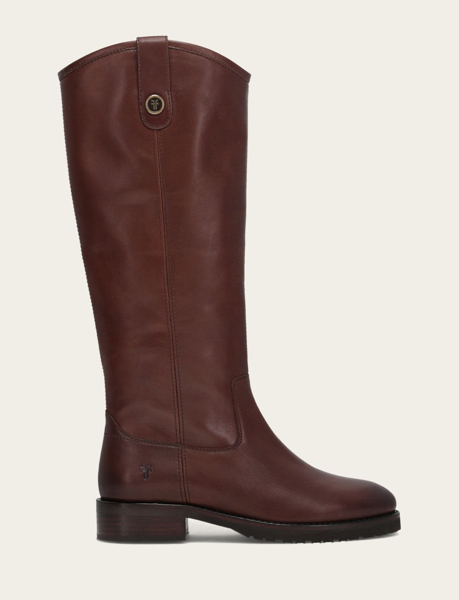 Frye Women's Brown Melissa Lug Button Tall Boot Brown