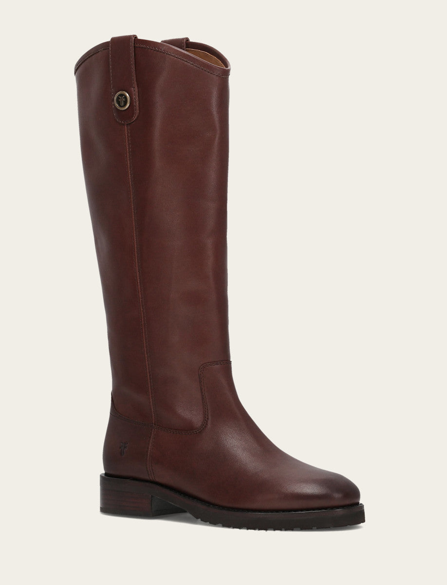 Frye Women's Brown Melissa Lug Button Tall Boot Brown