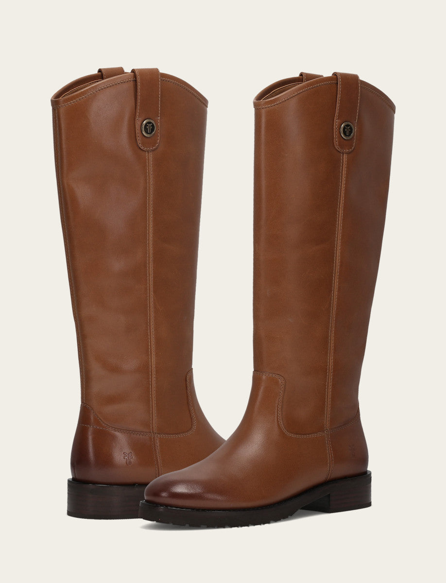 Frye Women's Tan Melissa Lug Button Tall Boot Tan