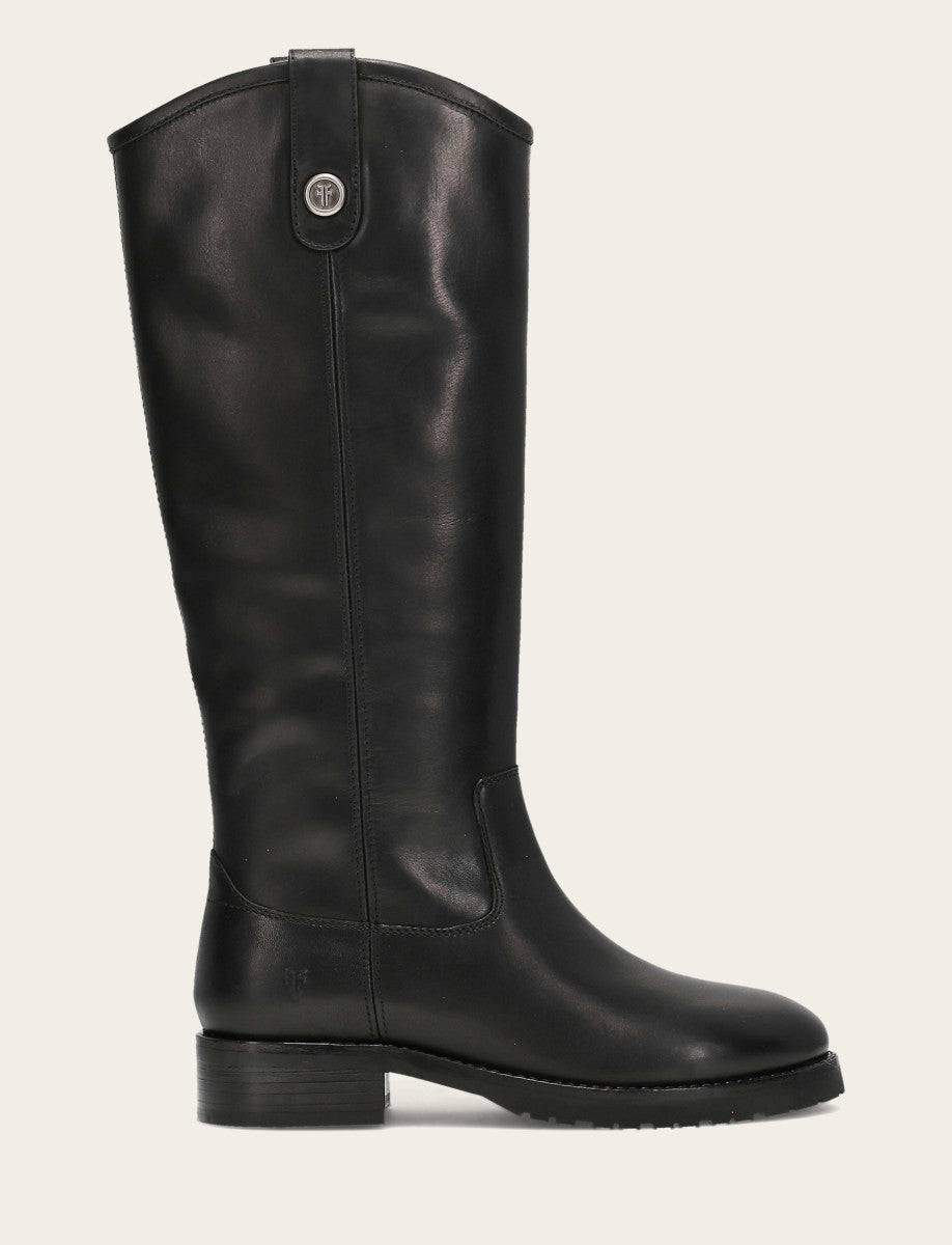 Frye Women's Black Melissa Lug Button Tall Boot Black