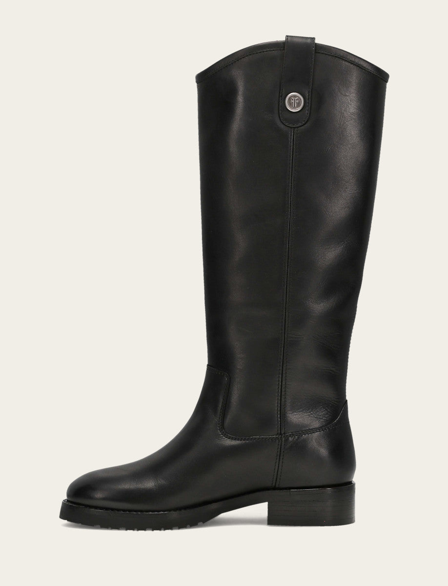 Frye Women's Black Melissa Lug Button Tall Boot Black