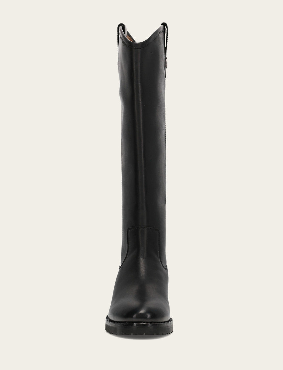 Frye Women's Black Melissa Lug Button Tall Boot Black