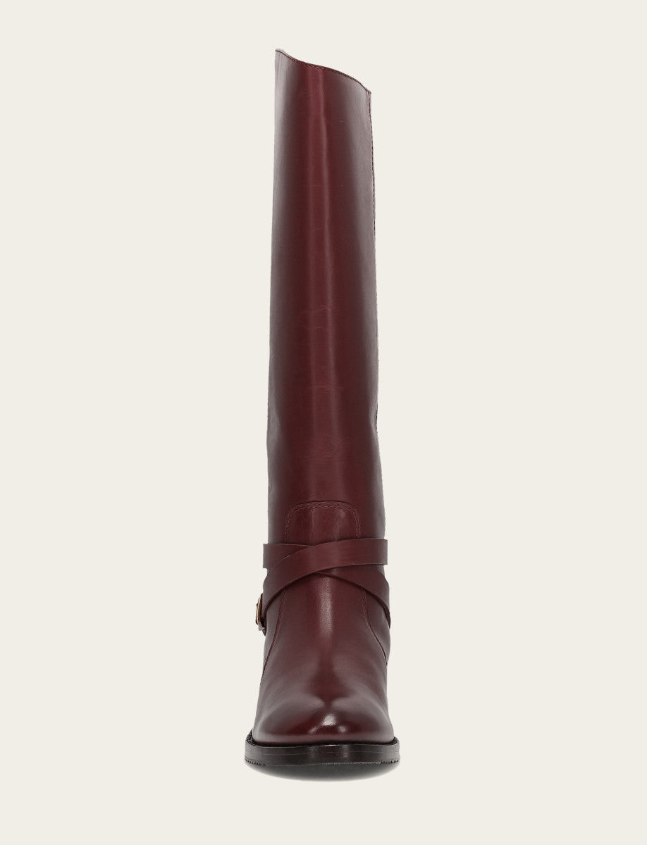 Frye Women's Merlot Melissa Belted Riding Boot Merlot