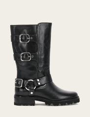 Frye Women's Black Olivia Moto Mid Boot Black
