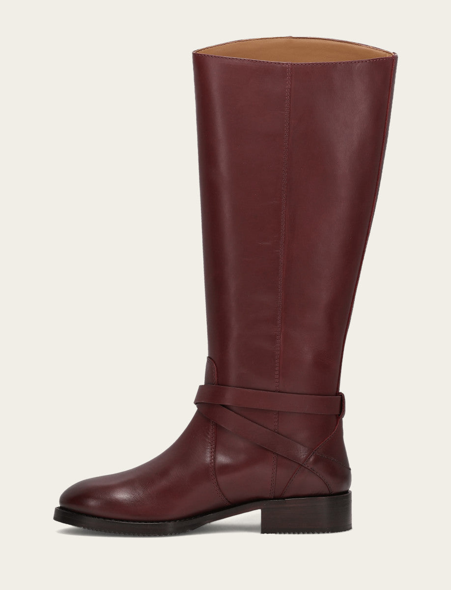 Frye Women's Merlot Melissa Belted Riding Wide Calf Boot Merlot