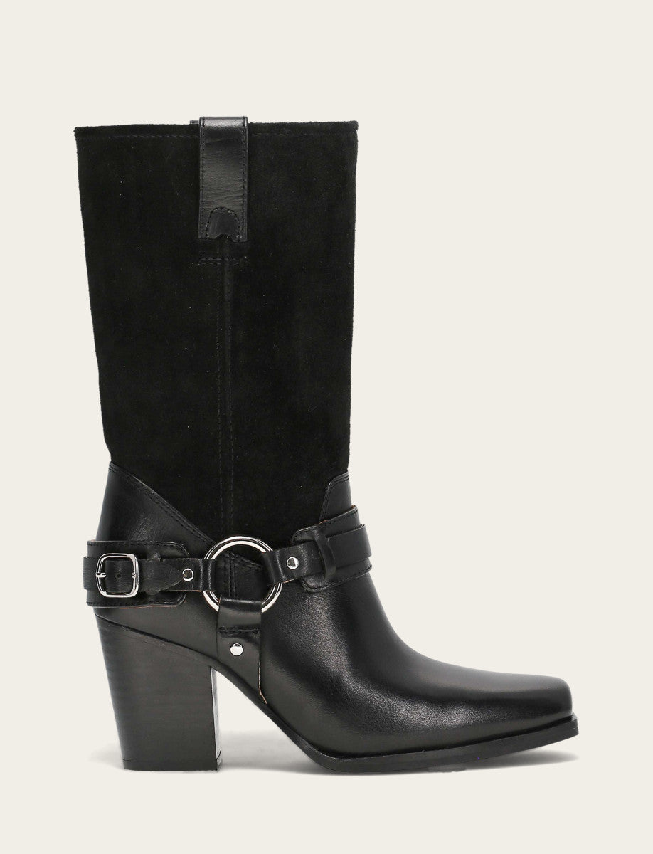 Frye Women's Black Shiloh Harness Belted Boot Black
