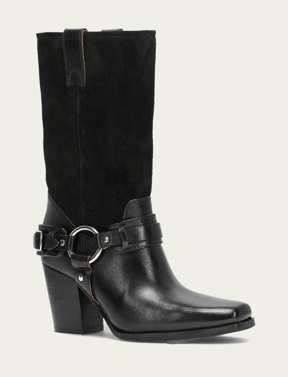 Frye Women's Black Shiloh Harness Belted Boot Black