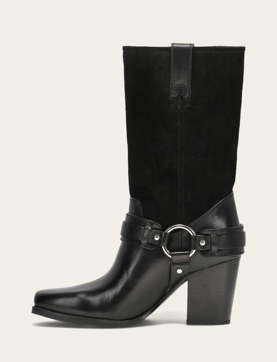 Frye Women's Black Shiloh Harness Belted Boot Black