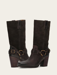 Frye Women's Dark Brown Shiloh Harness Belted Boot Dark Brown