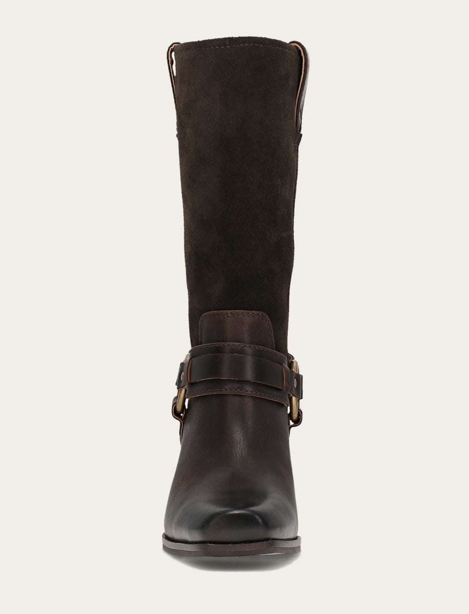 Frye Women's Dark Brown Shiloh Harness Belted Boot Dark Brown