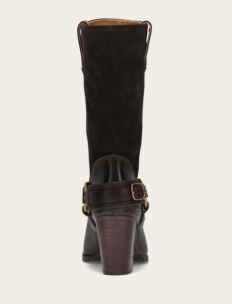 Frye Women's Dark Brown Shiloh Harness Belted Boot Dark Brown