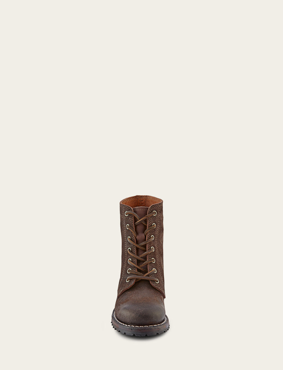 Frye Women's Dark Brown Sabrina 6G Lace Up Boots Dark Brown