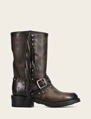 Frye Women's Black Viv Fringe Engineer Boot Black