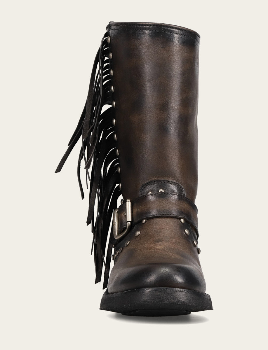 Frye Women's Black Viv Fringe Engineer Boot Black